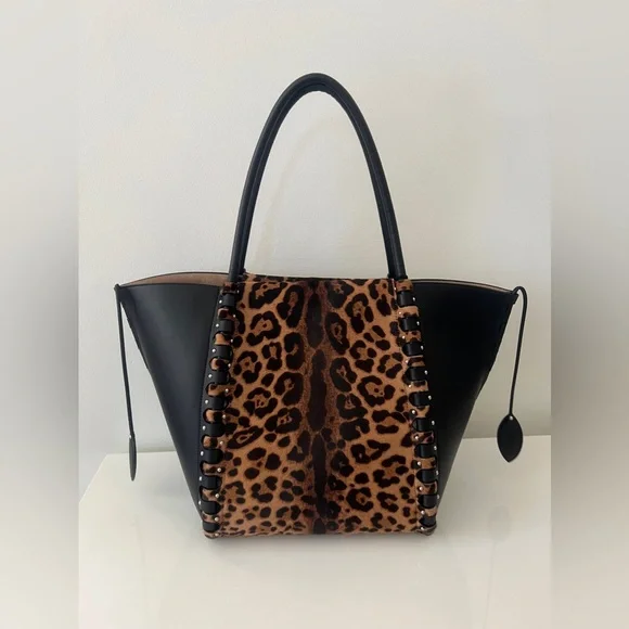 ❌SOLD❌ New $5,250 ALAIA Le Hinge Leopard-Print Calf Hair Tote Bag Handbag - Picture 7 of 16